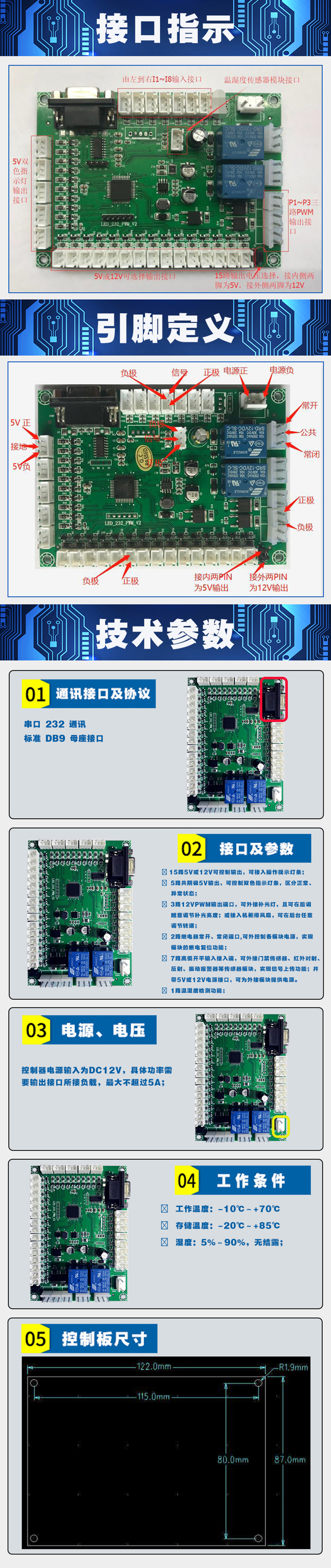 自助終端機專用控制模塊指示燈人體感應(yīng)溫濕度傳感器電路板軟件開發(fā)